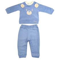 Conjunto Para Bebê Pelúcia Bordado Urso 1-3