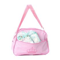 Conjunto para Bebê Reborn com 02 Fraldas com Bolsa Maternidade Rosa