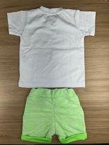 Conjunto para Bebê Summer Time Branco e Verde Neon Conjunto para Bebê Summer Time Branco e Verde Neon