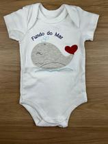 Conjunto para Bebês Body Manga Curta Fundo do Mar Bege Conjunto para Bebês Body Manga Curta Fundo do Mar Bege