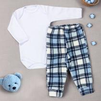 Conjunto para Bebês Body Suedine e Calça Sherpa até 12 Meses