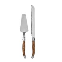 Conjunto Para Bolo Cabo Em Madeira 2 Peças - Hauskraft Conjunto Para Bolo Cabo Em Madeira 2 Peças - Hauskraft