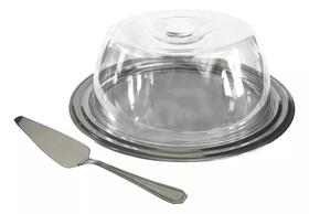 Conjunto Para Bolo Com Tampa Fratelli Suporte De Bolos E Espátula Inox Boleira Com Tampa Acrílico Conjunto Para Bolo Com Tampa Fratelli Suporte De Bolos E Espátula Inox Boleira Com Tampa Acrílico