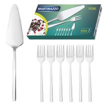 Conjunto Para Bolo Espátula Garfo Em Inox 7Pçs Martinazzo Linha Atual Para Sobremesa