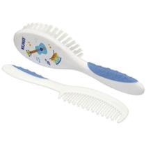 Conjunto Para Cabelo Soft Escova E Pente Kuka Azul E Branco Conjunto Para Cabelo Soft Escova E Pente Kuka Azul E Branco