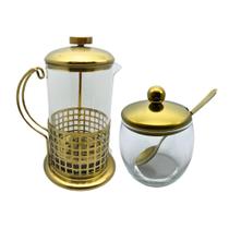 Conjunto para Café Dourado 2 peças Fineza Conjunto para Café Dourado 2 peças Fineza