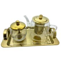 Conjunto para Chá Dourado 3 peças Fineza Conjunto para Chá Dourado 3 peças Fineza