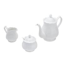 Conjunto Para Chá Wolff De Porcelana Fancy Branco 3 Peças