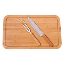 Conjunto para Churrasco Bamboo Tábua Retangular 30x50cm - 3359 - MOR