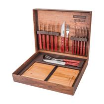 Conjunto para Churrasco Tradicional Cabo Polywood Vermelho 15 Pçs - Tramontina