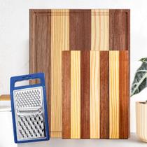 Conjunto Para Churrasqueira 2 Tabua Cortar 45/30cm + Ralador