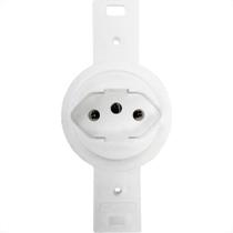 Conjunto Para Condulete Dicompel Monaco Branco 1 Tomada 2P.+T. 20A. Redondo - Dc-6100/17