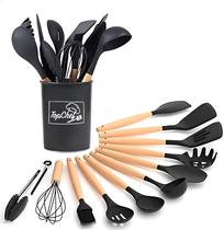 Conjunto para Cozinha 12 Peças de Silicone Top Chef Colher Espátula Talher