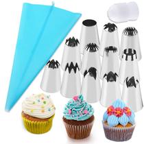 Conjunto para Decorar Bolos COKSDUPID 12 Peças Bicos de Aço Inoxidável