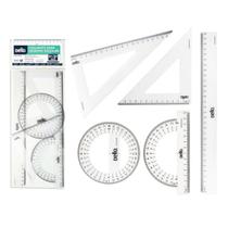 Conjunto Para Desenho 1 E 2 Grau C/05 Pecas Flexivel