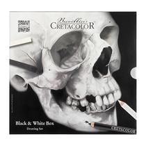 Conjunto para Desenho Black & White Box Caveira 25 Itens Cretacolor