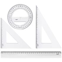 Conjunto para Desenho MAX Premium Geométrico 4 Peças Blister - Waleu Conjunto para Desenho MAX Premium Geométrico 4 Peças Blister - Waleu