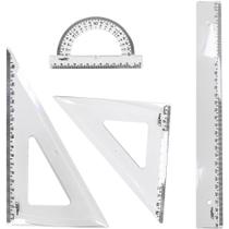 Conjunto para Desenho NEW Line Cristal 1º Grau com 4 Peças Waleu Conjunto para Desenho NEW Line Cristal 1º Grau com 4 Peças Waleu