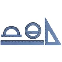 Conjunto para Desenho REG30CM+ESQ60+TRA180+TRA360 AZ