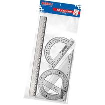 Conjunto para desenho reg30cm esq60 tran180 trans360 waleu