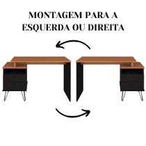 Conjunto para Escritório 2 peças com Escrivaninha Plus e Gaveteiro New Freijó/Preto Artany Conjunto para Escritório 2 peças com Escrivaninha Plus e Gaveteiro New Freijó/Preto Artany