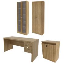 Conjunto para Escritório Amêndoa 4 peças Tecnomobili