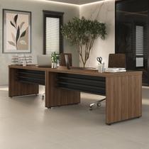 Conjunto para Escritório com 2 Mesas Tamburato 160 para 2 Pessoas Marrom/Nogal/Preto Artany Conjunto para Escritório com 2 Mesas Tamburato 160 para 2 Pessoas Marrom/Nogal/Preto Artany