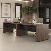 Conjunto para Escritório com 2 Mesas Tamburato 1600 317cm Charuto E Preto Conjunto para Escritório com 2 Mesas Tamburato 1600 317cm Charuto E Preto
