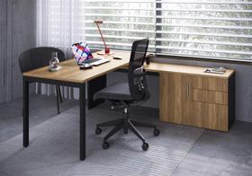 Conjunto para Escritório com Mesa Escrivaninha e Balcão Linha Concept Artesano Conjunto para Escritório com Mesa Escrivaninha e Balcão Linha Concept Artesano