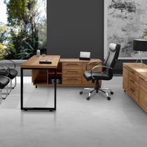Conjunto para Escritório de Mesa e Armário 3 Gavetas 168cm Industrial Noce E Preto Conjunto para Escritório de Mesa e Armário 3 Gavetas 168cm Industrial Noce E Preto