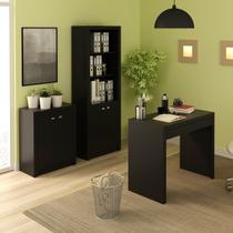 Conjunto para Escritório Preto 3 peças Tecnomobili