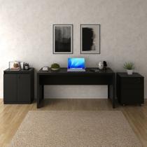 Conjunto para Escritório Preto 3 peças Tecnomobili Conjunto para Escritório Preto 3 peças Tecnomobili