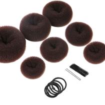 Conjunto para fazer coques de cabelo Teenitor, 7 anéis com elásticos e alfinetes