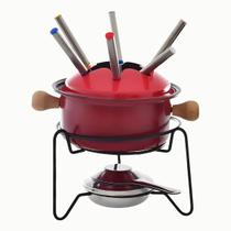 Conjunto Para Fondue 10 Peças Carne Chocolate Queijo Inverno