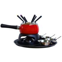 Conjunto Para Fondue 20 Peças Aço Inox Esmaltado Dynasty