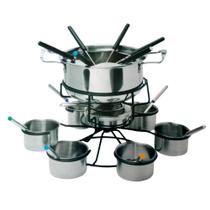 Conjunto Para Fondue 21 Peças Aço Inox Ø 18cm.