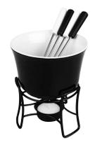 Conjunto para Fondue 6pcs em cerâmica Zermatt Preto - Hauskraft