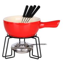 Conjunto Para Fondue 700ml Cerâmica 8 Peças 4 Pessoas