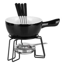 Conjunto para Fondue 8 Peças 700ml Cerâmica e Aço Inox Cor:Fundue Vermelho