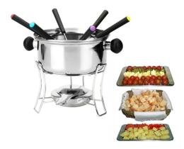 Conjunto Para Fondue Aço Inox 10 pcs p/ Queijo e Chocolate - CASITA