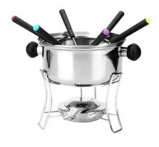 Conjunto Para Fondue Aço Inox 10 peças p/ Queijo e Chocolate