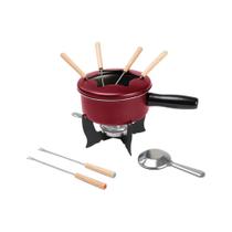 Conjunto Para Fondue Brinox 10 Peças Vermelho Borgonha