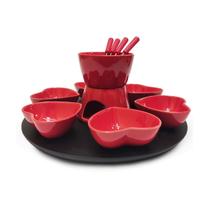 Conjunto para Fondue Coração Vermelho 14 Pçs Mons Hauskraft