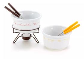 Conjunto Para Fondue Duplo Queijo E Chocolate Cozinha Fundie