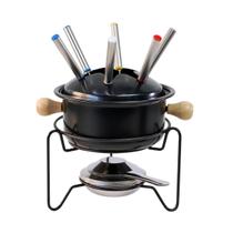 Conjunto para fondue esmaltado com 10 peças de aço