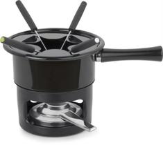 Conjunto Para Fondue Preto Com 4 Garfos Panela De 1 Litro