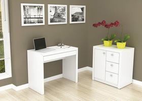 Conjunto para Home Office 02 Peças Branco - Tecno Mobili