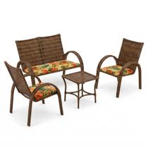Conjunto para Jardim 1 Sofá 2 Cadeiras 1 Mesa de Centro Laura Conjunto para Jardim 1 Sofá 2 Cadeiras 1 Mesa de Centro Laura