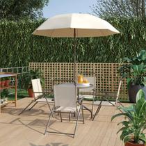Conjunto Para Jardim 4 Lugares Aco Bege - Kangfu