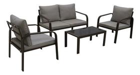 Conjunto Para Jardim 4 Lugares Em Aco Marrom Com Mesa Conjunto Para Jardim 4 Lugares Em Aco Marrom Com Mesa